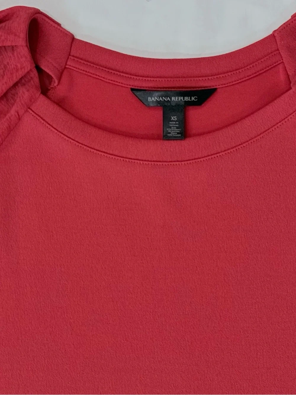 Banana Republic Coral Puff-Sleeve Short-Sleeve Top XS Excellent Condition